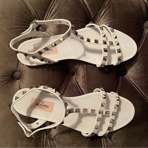 Valentino Shoes - Valentino White Studded Sandals